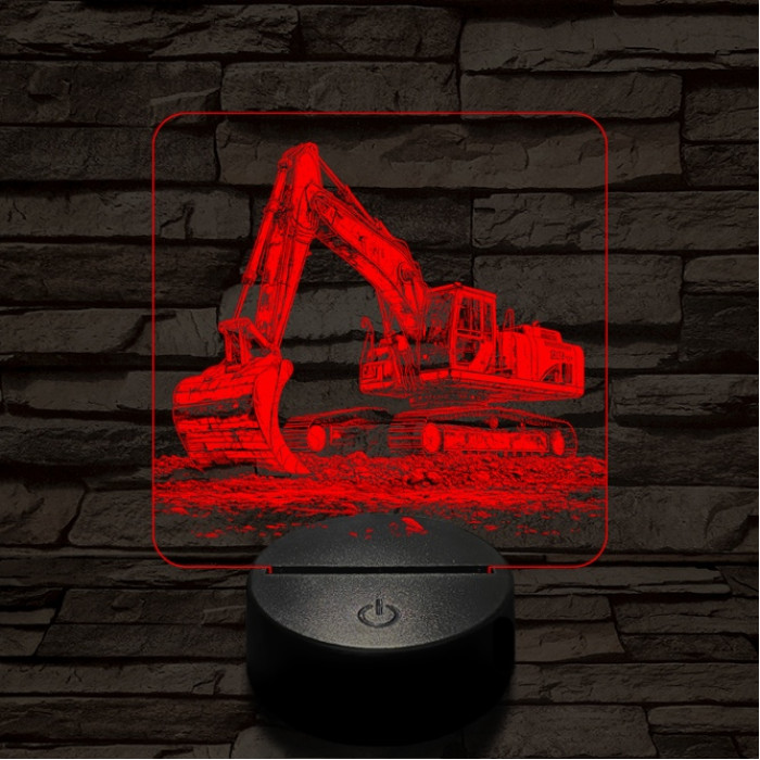 Exkavátor 7 színű valósághű 3D led lámpa