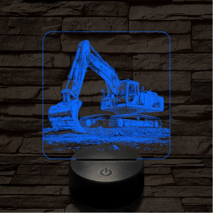 Exkavátor 7 színű valósághű 3D led lámpa