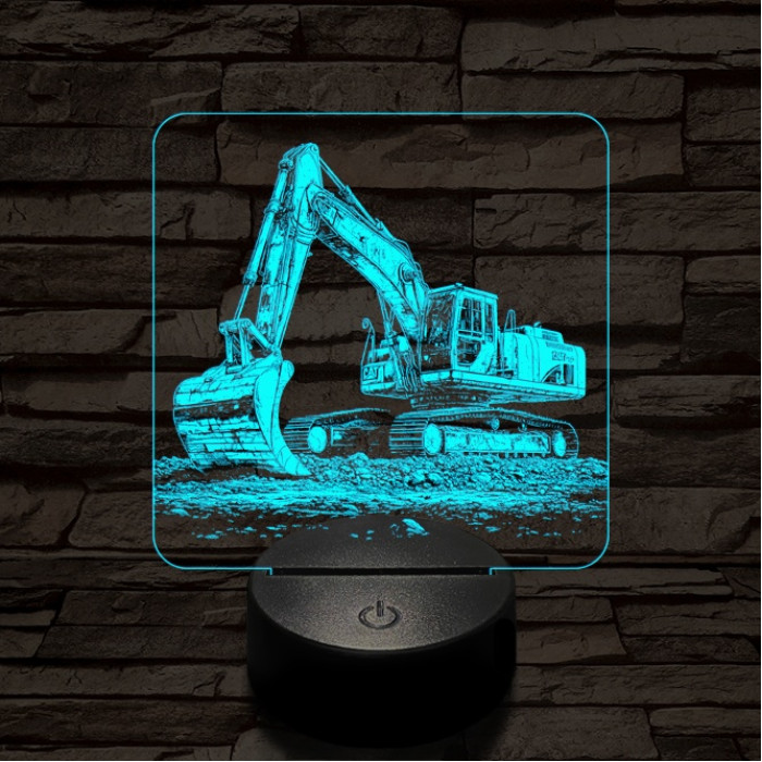 Exkavátor 7 színű valósághű 3D led lámpa