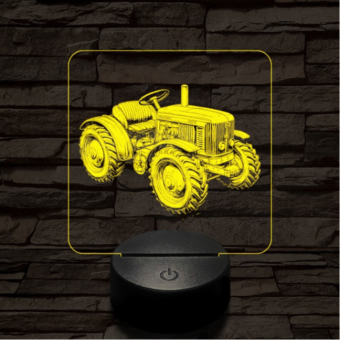 Kerti traktor 7 színű valósághű 3D led lámpa