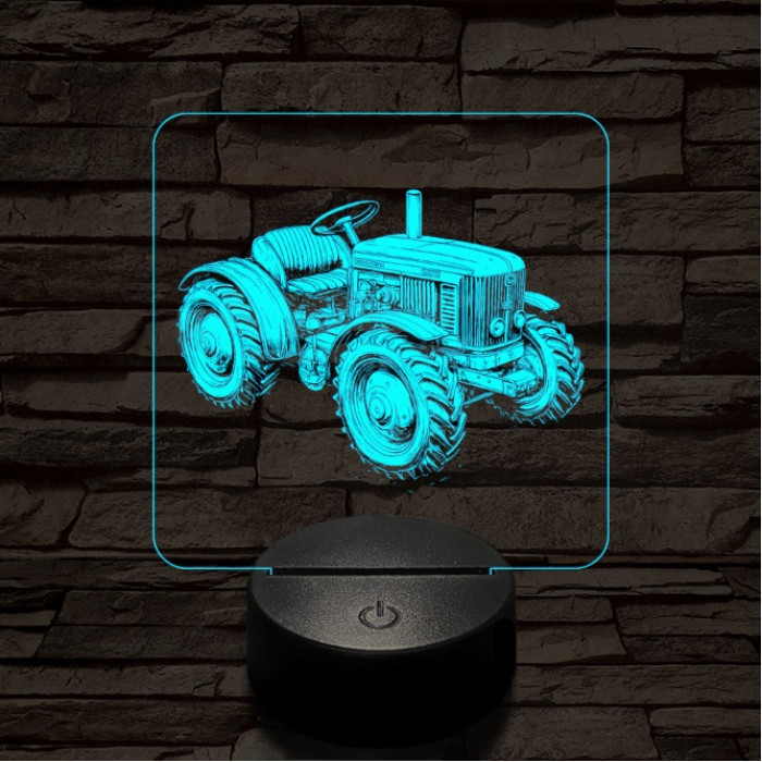 Kerti traktor 7 színű valósághű 3D led lámpa