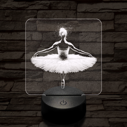 Balerina fókuszban 7 színű valósághű 3D led lámpa