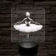 Balerina fókuszban 7 színű valósághű 3D led lámpa