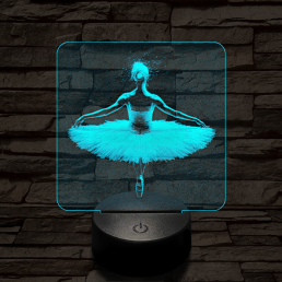Balerina fókuszban 7 színű valósághű 3D led lámpa