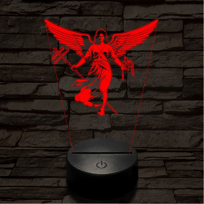 Gábriel arkangyal 7 színű  3D led lámpa