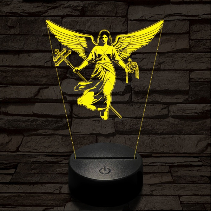 Gábriel arkangyal 7 színű  3D led lámpa