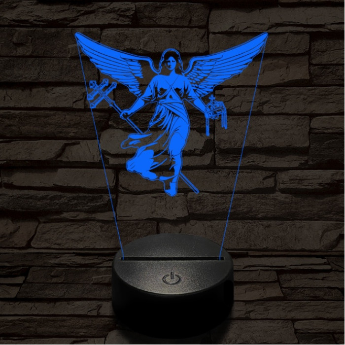 Gábriel arkangyal 7 színű  3D led lámpa