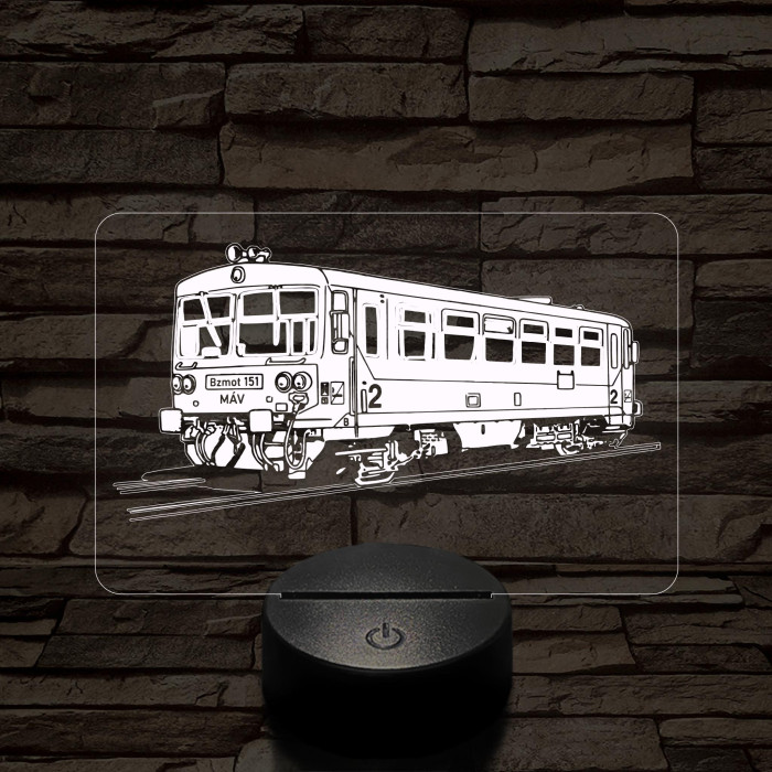 Bzmot vonat 7 színű 3D led lámpa