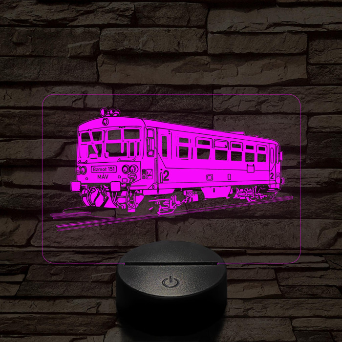 Bzmot vonat 7 színű 3D led lámpa