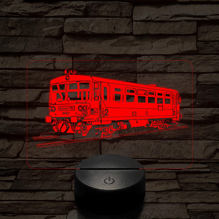 Bzmot vonat 7 színű 3D led lámpa