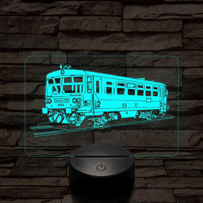 Bzmot vonat 7 színű 3D led lámpa
