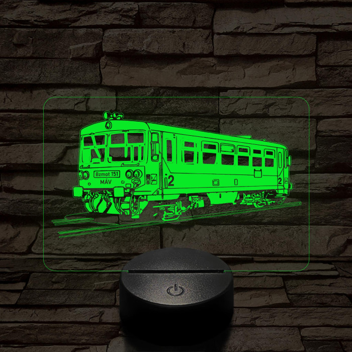 Bzmot vonat 7 színű 3D led lámpa