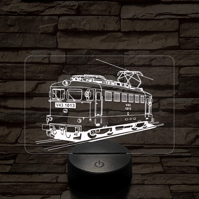 V43-as mozdony 7 színű 3D led lámpa