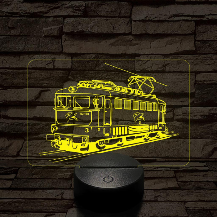 V43 "Fecske" mozdony 7 színű 3D led lámpa