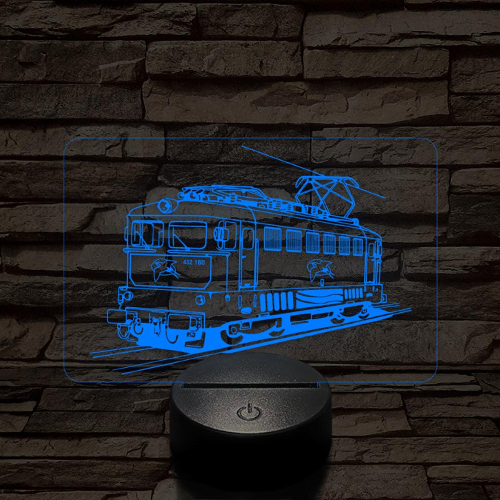 V43 "Fecske" mozdony 7 színű 3D led lámpa
