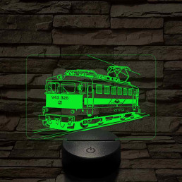 V43 "Sportszelet" mozdony 7 színű 3D led lámpa