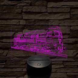 M62 "Szergej" mozdony 7 színű 3D led lámpa