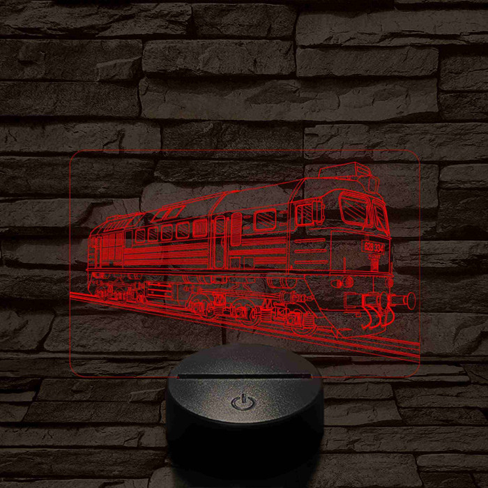 M62 "Szergej" mozdony 7 színű 3D led lámpa