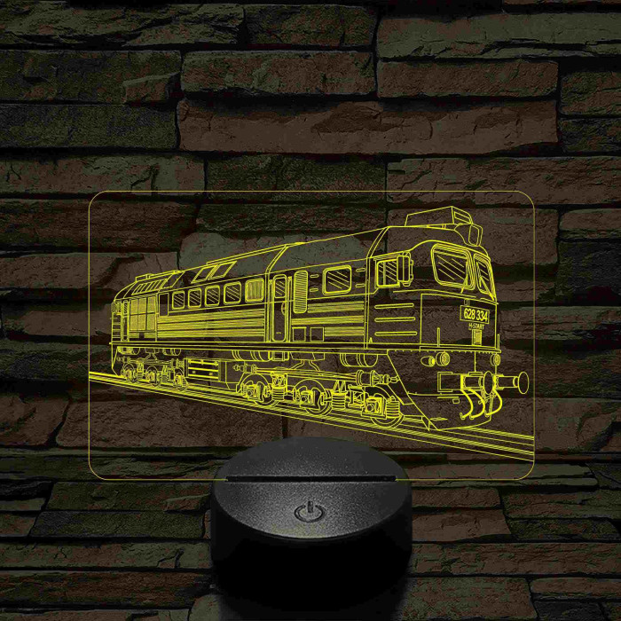 M62 "Szergej" mozdony 7 színű 3D led lámpa