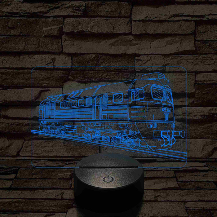 M62 "Szergej" mozdony 7 színű 3D led lámpa