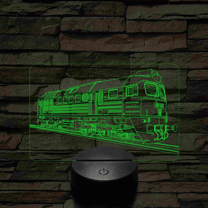 M62 "Szergej" mozdony 7 színű 3D led lámpa