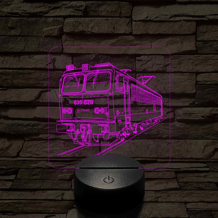 V63-as Gigant mozdony 7 színű 3D led lámpa