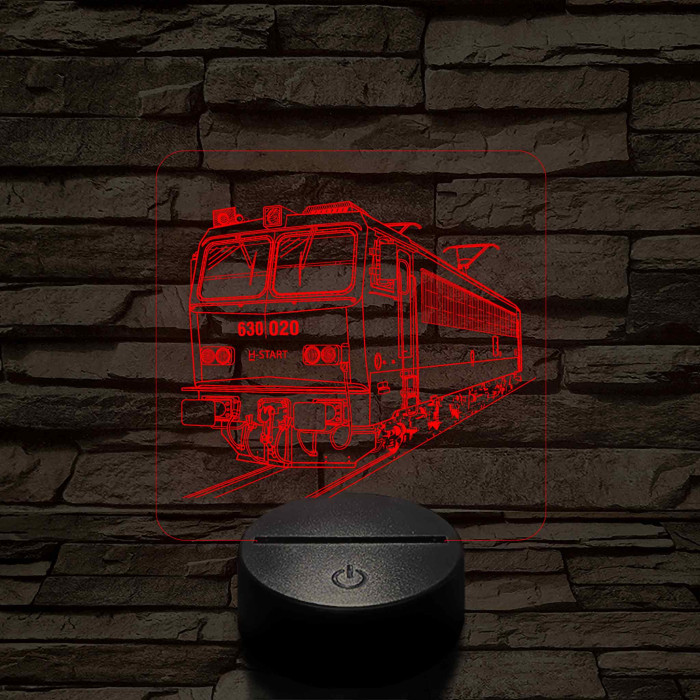 V63-as Gigant mozdony 7 színű 3D led lámpa