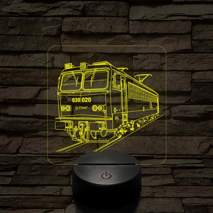 V63-as Gigant mozdony 7 színű 3D led lámpa