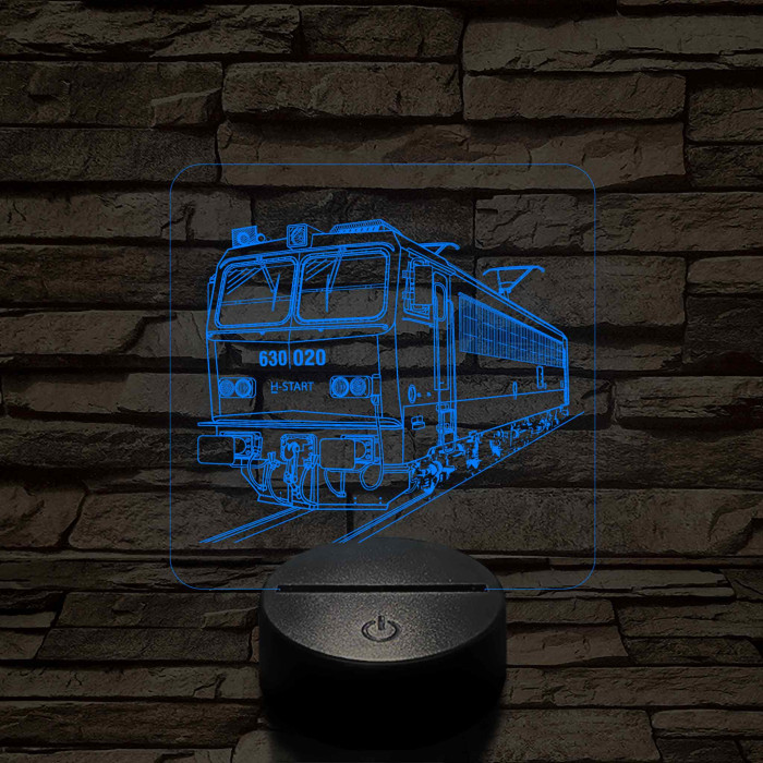 V63-as Gigant mozdony 7 színű 3D led lámpa