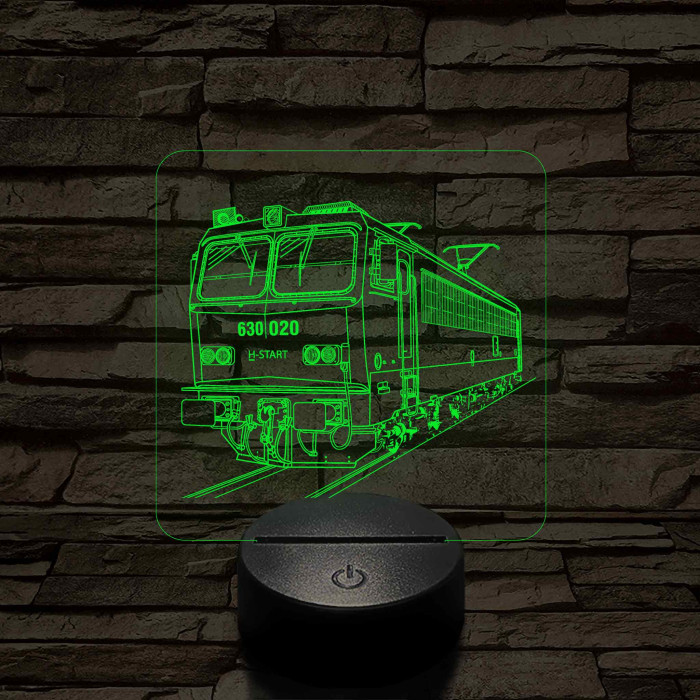 V63-as Gigant mozdony 7 színű 3D led lámpa