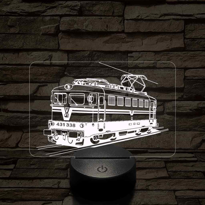 V43  Híd mozdony 7 színű 3D led lámpa