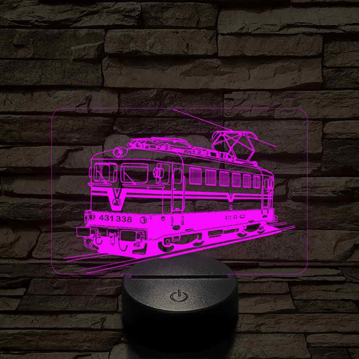 V43  Híd mozdony 7 színű 3D led lámpa