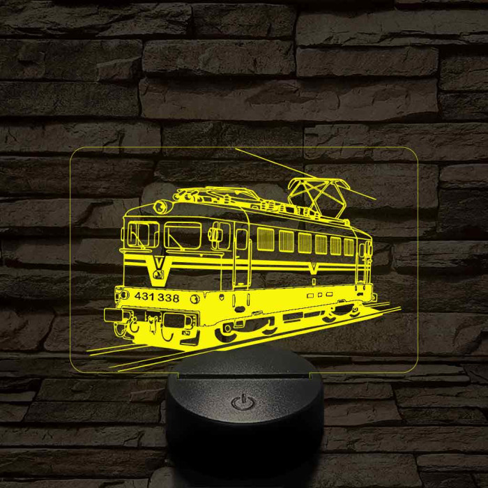V43  Híd mozdony 7 színű 3D led lámpa