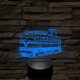 V43  Híd mozdony 7 színű 3D led lámpa