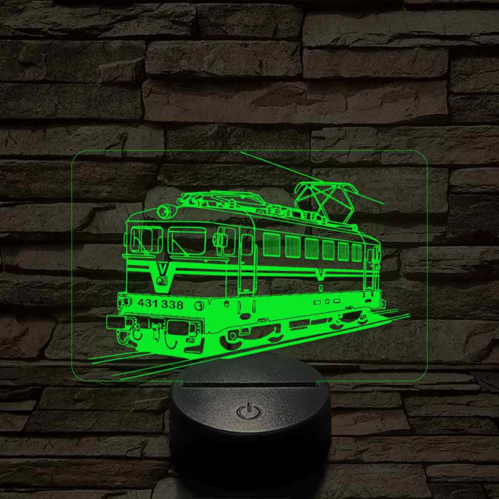 V43  Híd mozdony 7 színű 3D led lámpa