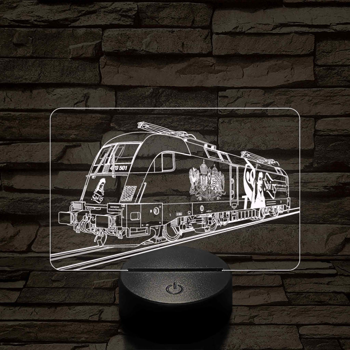 Sziszis Taurus mozdony - 7 színű, színváltós 3D LED lámpa