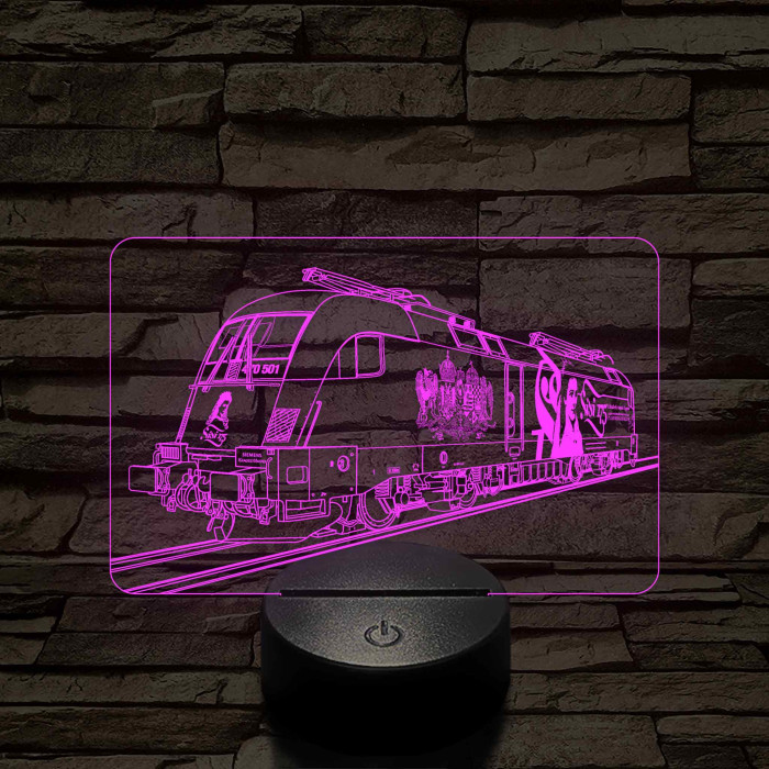 Sziszis Taurus mozdony - 7 színű, színváltós 3D LED lámpa