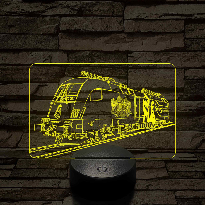 Sziszis Taurus mozdony - 7 színű, színváltós 3D LED lámpa