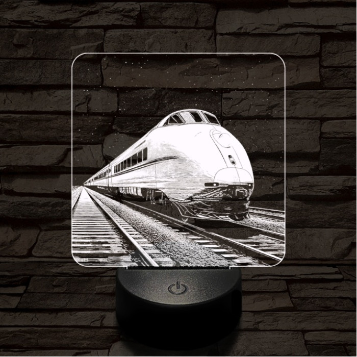Kívánság vonat 7 színű valósághű 3D led lámpa