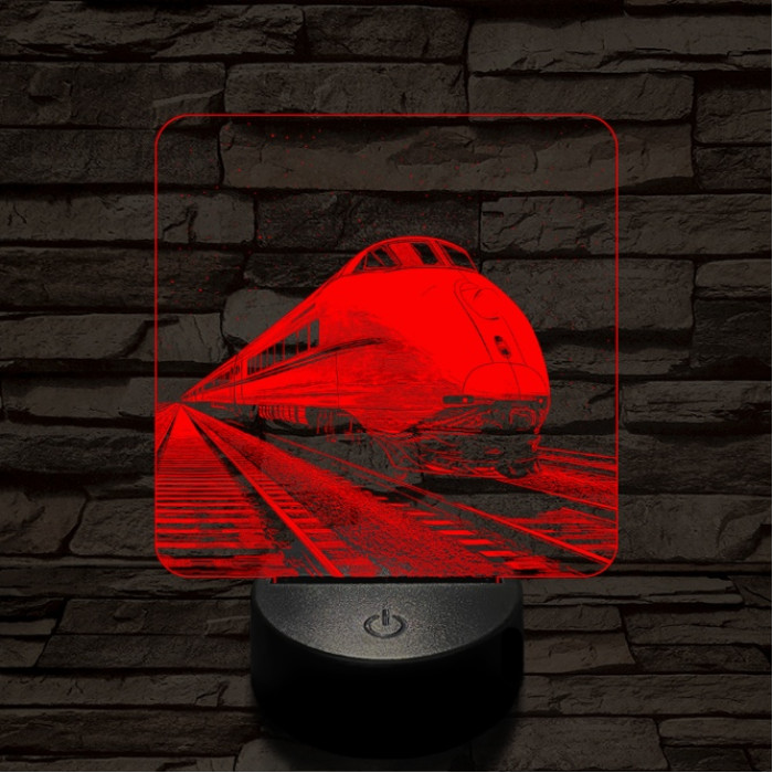 Kívánság vonat 7 színű valósághű 3D led lámpa