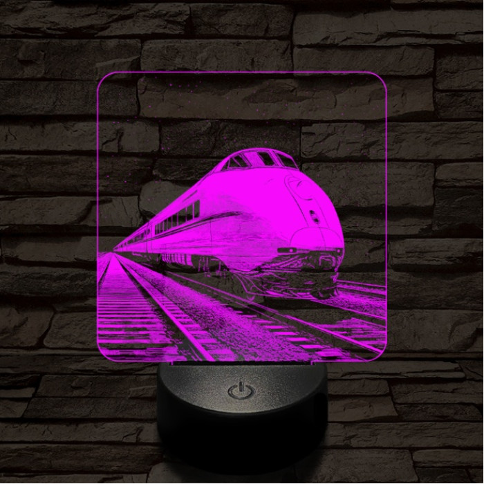 Kívánság vonat 7 színű valósághű 3D led lámpa