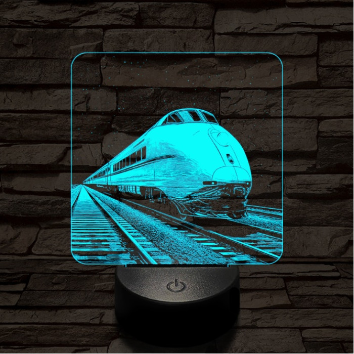 Kívánság vonat 7 színű valósághű 3D led lámpa