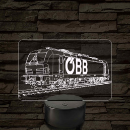 OBB Vectron mozdony 7 színű 3D led lámpa