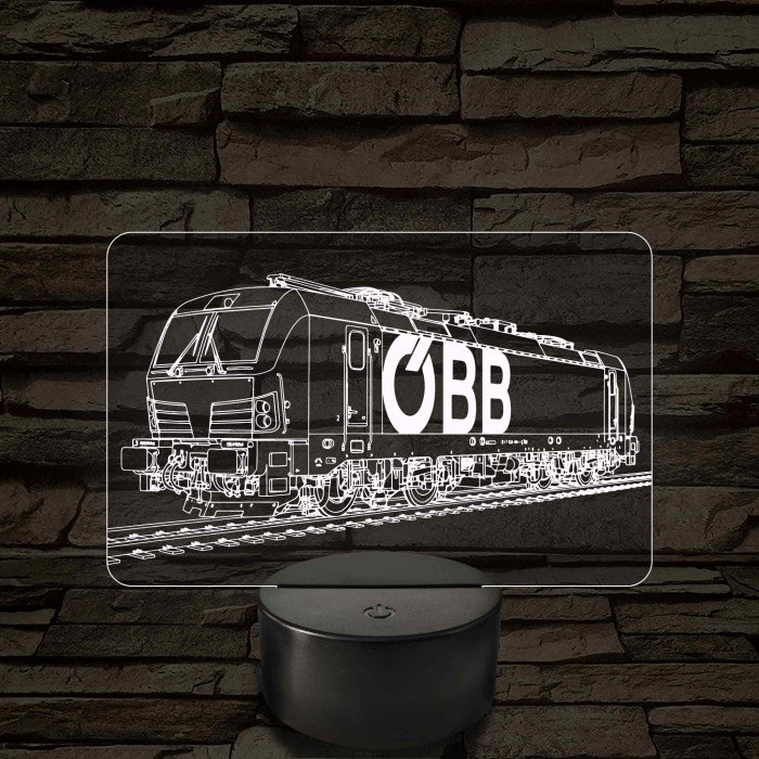 OBB Vectron mozdony 7 színű 3D led lámpa