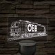 OBB Vectron mozdony 7 színű 3D led lámpa