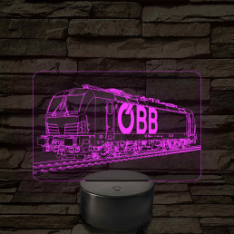 OBB Vectron mozdony 7 színű 3D led lámpa