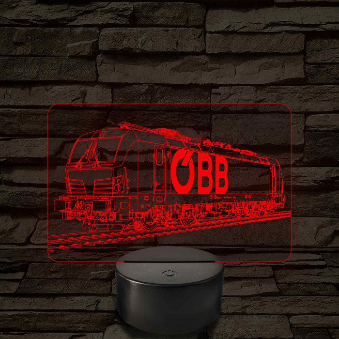 OBB Vectron mozdony 7 színű 3D led lámpa