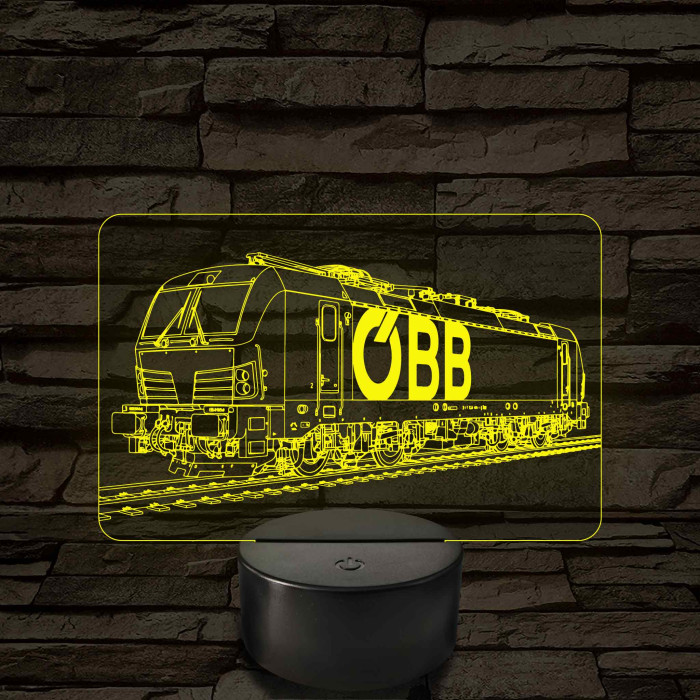 OBB Vectron mozdony 7 színű 3D led lámpa