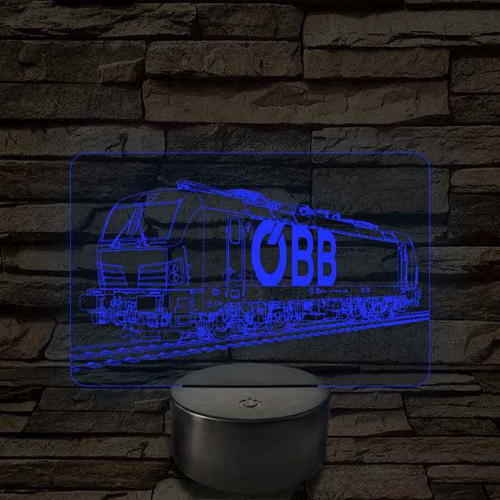 OBB Vectron mozdony 7 színű 3D led lámpa