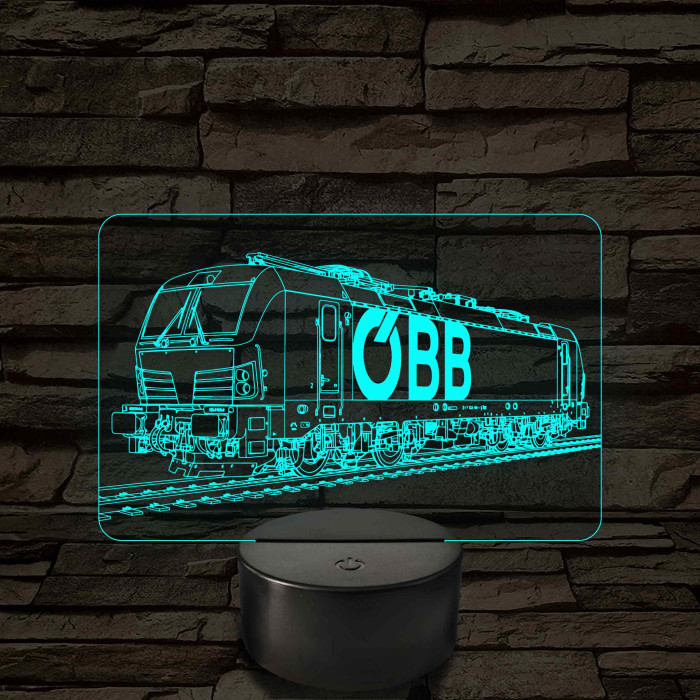 OBB Vectron mozdony 7 színű 3D led lámpa
